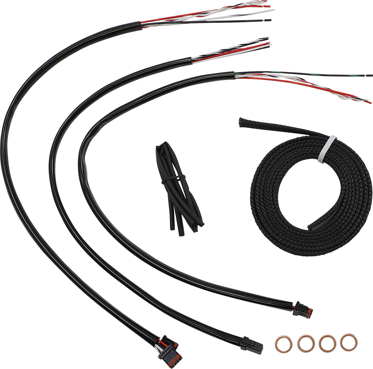 LA CHOPPERS Complete Black Vinyl Braided Handlebar Cable/Brake Line Kit - 15"-17" Handlebars - '18-'22 Softail LA-8156KT2-16B