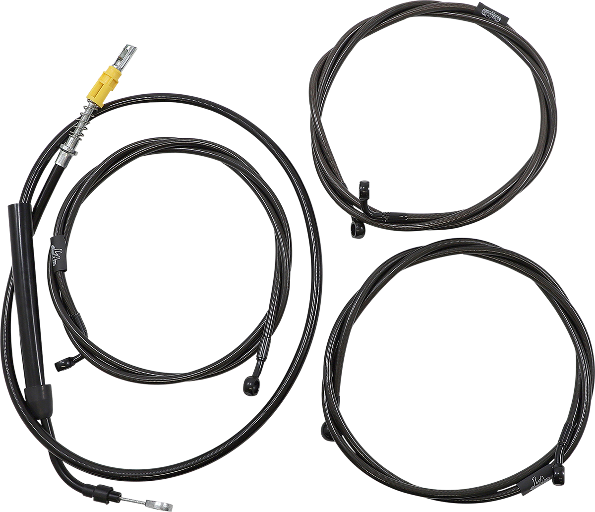 LA CHOPPERS Complete Midnight Braided Cable Kit - 12"-14" Handlebars - ABS - '21-'22 Touring LA-8056KT2-13M