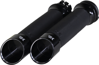 KHROME WERKS Edge Grips - Custom Contour - Cable - Black 500240