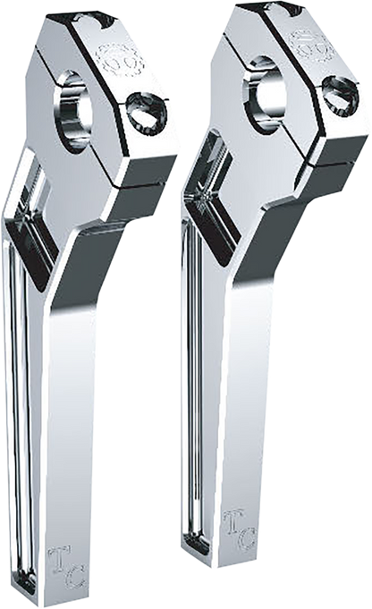 TODD'S CYCLE Risers - Pullback - 1-1/8" Clamping - 8" Rise - Chrome TD-R22-08