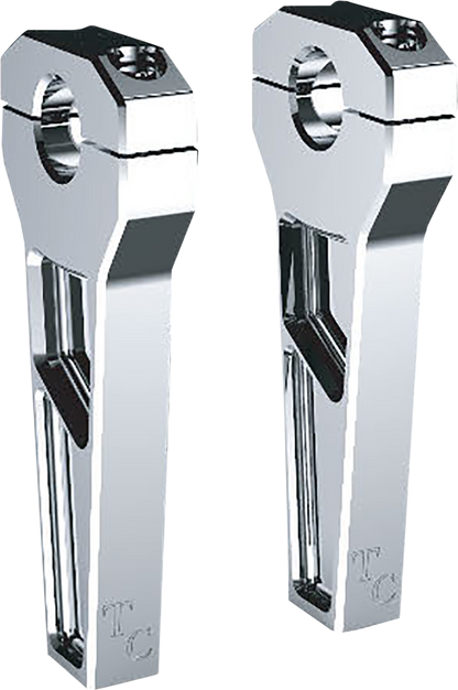 TODD'S CYCLE Risers - 1" Clamping - 6" Rise - Chrome TD-R11-06