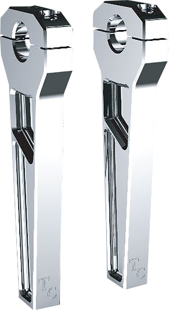 TODD'S CYCLE Risers - 1" Clamping - 8" Rise - Chrome TD-R11-08