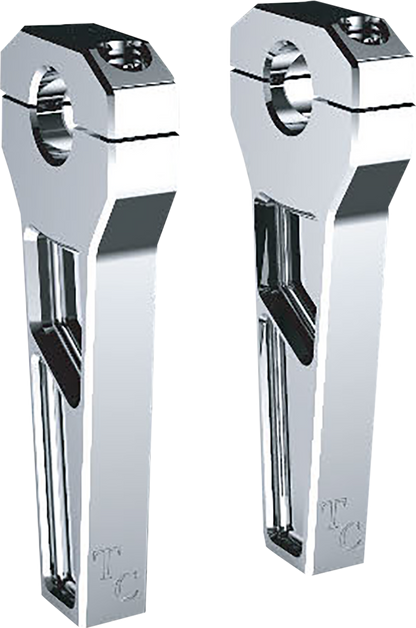 TODD'S CYCLE Risers - 1-1/8" Clamping - 6" Rise - Chrome TD-R21-06