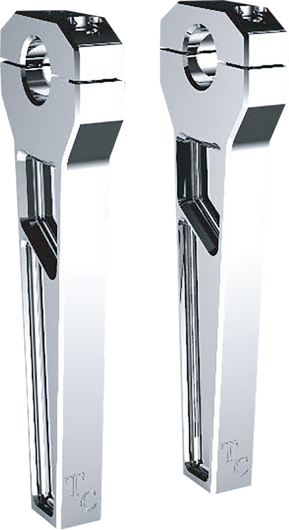 TODD'S CYCLE Risers - 1-1/8" Clamping - 8" Rise - Chrome TD-R21-08