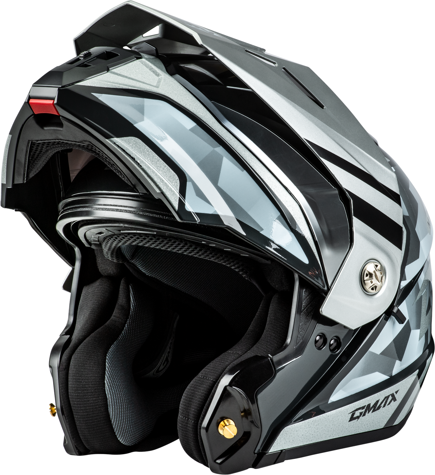 Md 74 Striker Modular Helmet W Slvr Shield Slvr/Blu Mtlc Md