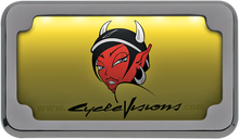 CYCLE VISIONS Beveled License Plate Frame - Chrome - with Plate Light CV-4616