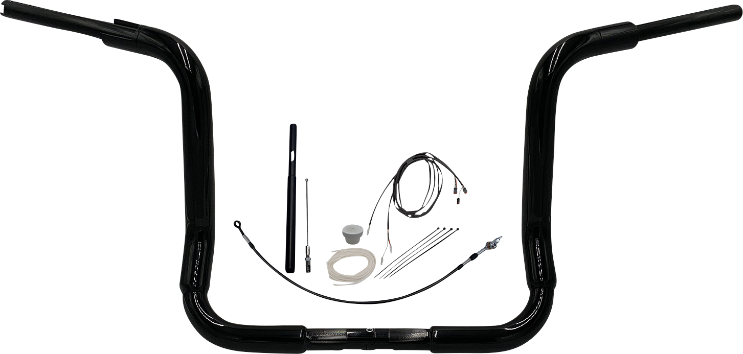 FAT BAGGERS INC. 1-1/2" EZ Install Rounded Top Handlebar Kit - 14" - Black 819414-B