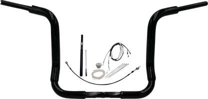 FAT BAGGERS INC. 1-1/2" EZ Install Rounded Top Handlebar Kit - 14" - Black 819414-B