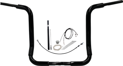 FAT BAGGERS INC. 1-1/2" EZ Install Rounded Top Handlebar Kit - 16" - Black 819416-B