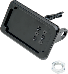 CYCLE VISIONS Horizontal License Plate Mount with Light - Black - '08-'17 FXD CV-4607BLH