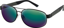 BOBSTER Commandant Sunglasses - Matte Metallic Charcoal/Black Metal - Brown Green Mirror Lens BCOM101HD