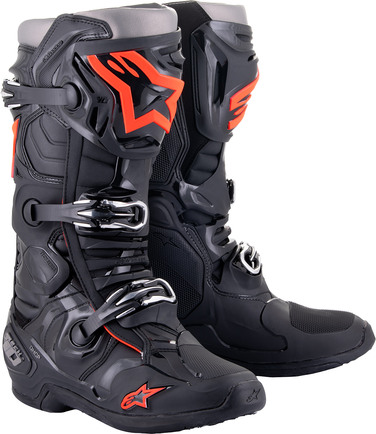 ALPINESTARS Tech 10 Boots - Black/Red Fluorescent - US 13 / EU 48 2010020-1030-13
