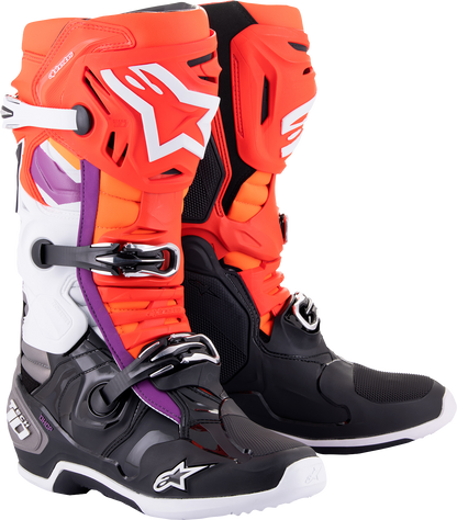 ALPINESTARS Tech 10 Boots - Black/Red/Orange/White - US 8 / EU 42 2010020-1332-8