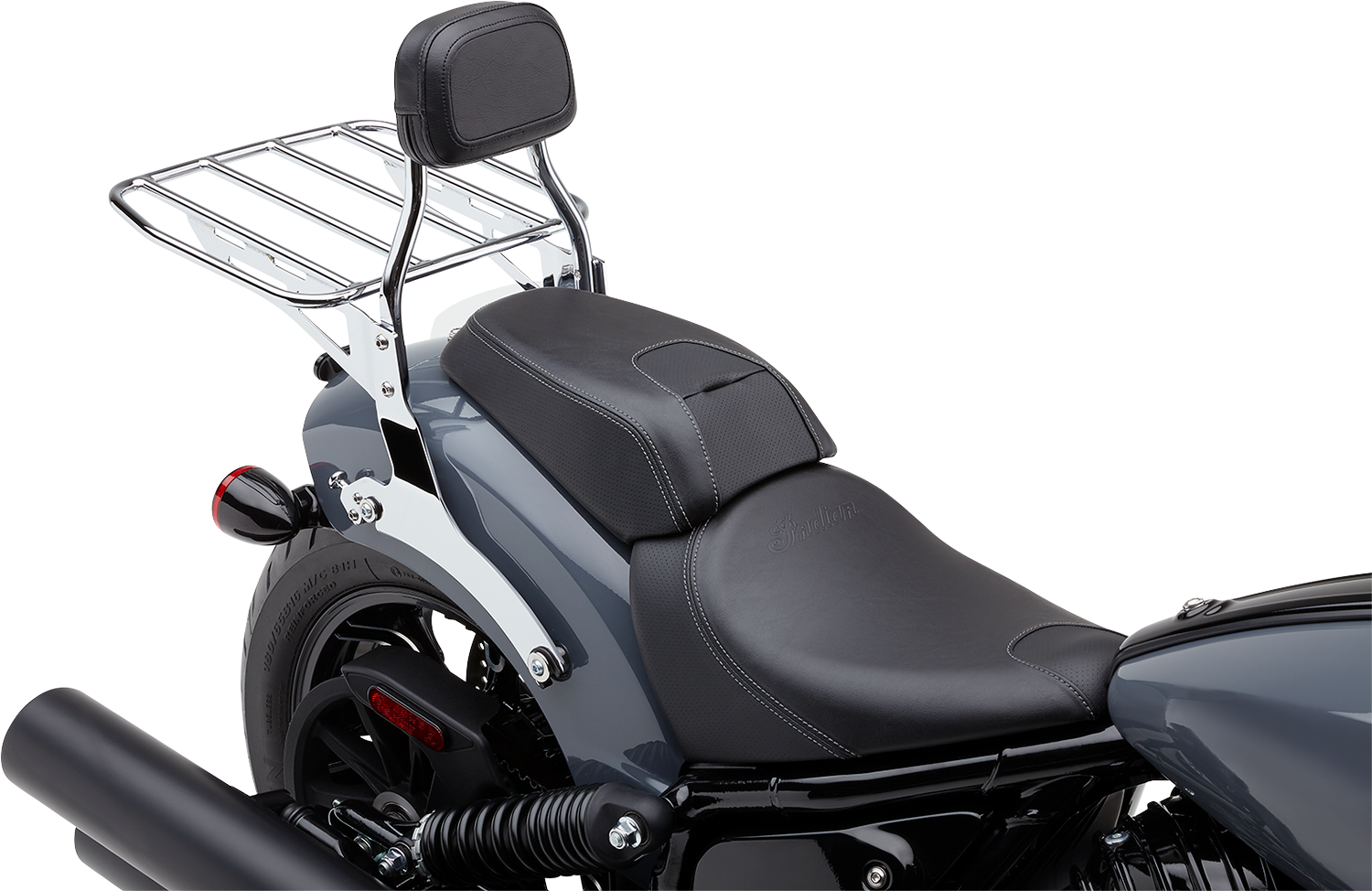 COBRA Detachable Backrest - Mini - Chrome - Chieftain 502-2012