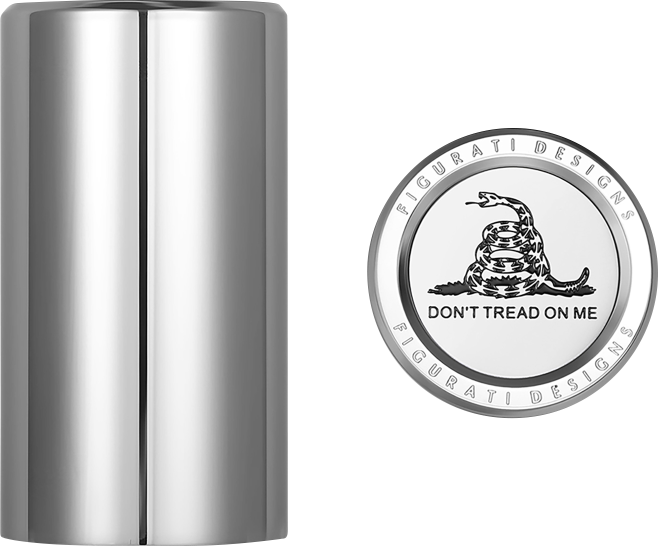 FIGURATI DESIGNS Docking Covers - Don't Tread On Me - Long - Silver FD40-DC-2545-SS