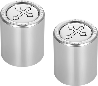 FIGURATI DESIGNS Docking Covers - Short - Cross - Silver FD41-DC-2530-SS