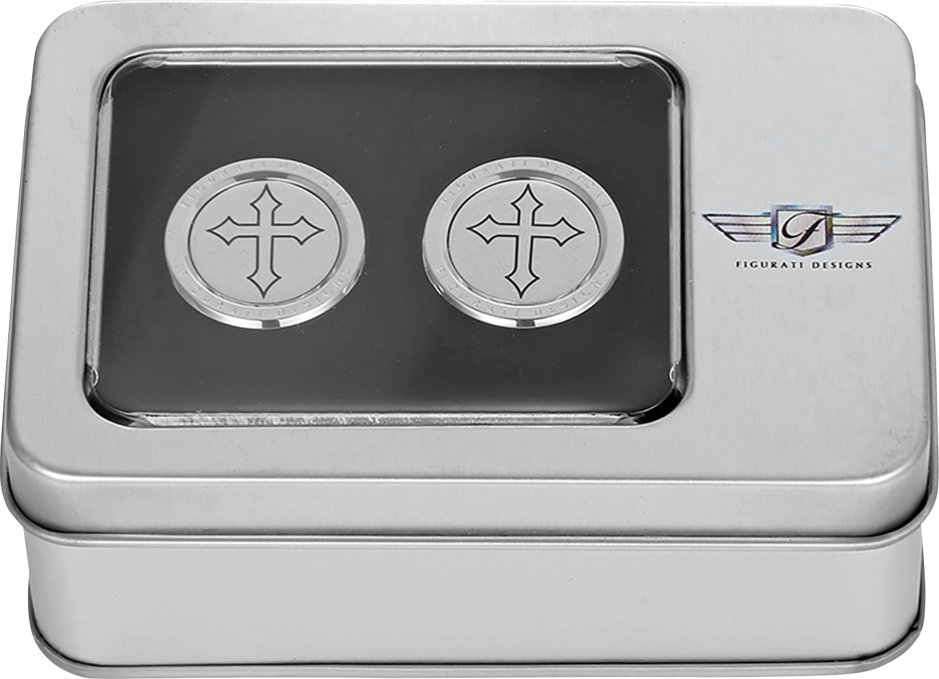 FIGURATI DESIGNS Docking Covers - Short - Cross - Silver FD41-DC-2530-SS
