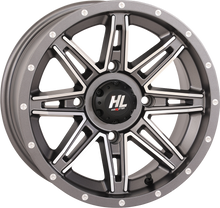 HIGH LIFTER Wheel - HL22 - Front/Rear - Gun Metal Gray w/Machined - 14x7 - 4/137 - 4+3 (+10 mm) 14HL22-1837