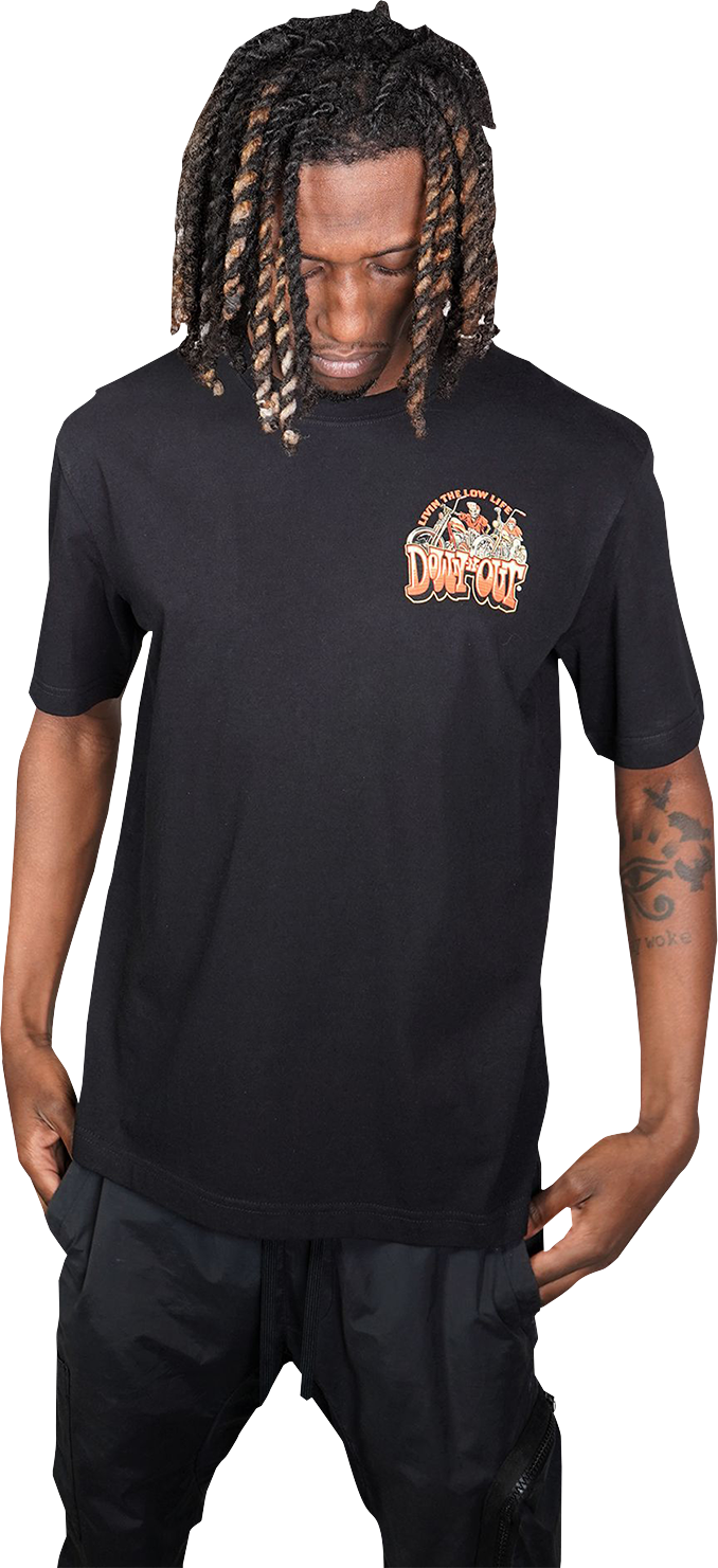 LETHAL THREAT Down-N-Out 4 Life T-Shirt - Black - Small DT10044S