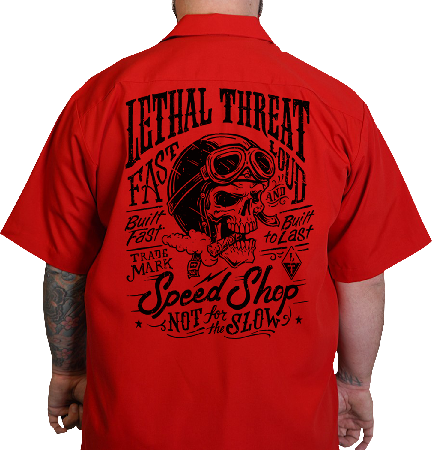 LETHAL THREAT Not for the Slow Skull Shop Shirt - Red - Large DG60162L