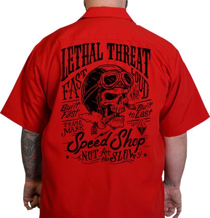 LETHAL THREAT Not for the Slow Skull Shop Shirt - Red - 3XL DG60162XXXL