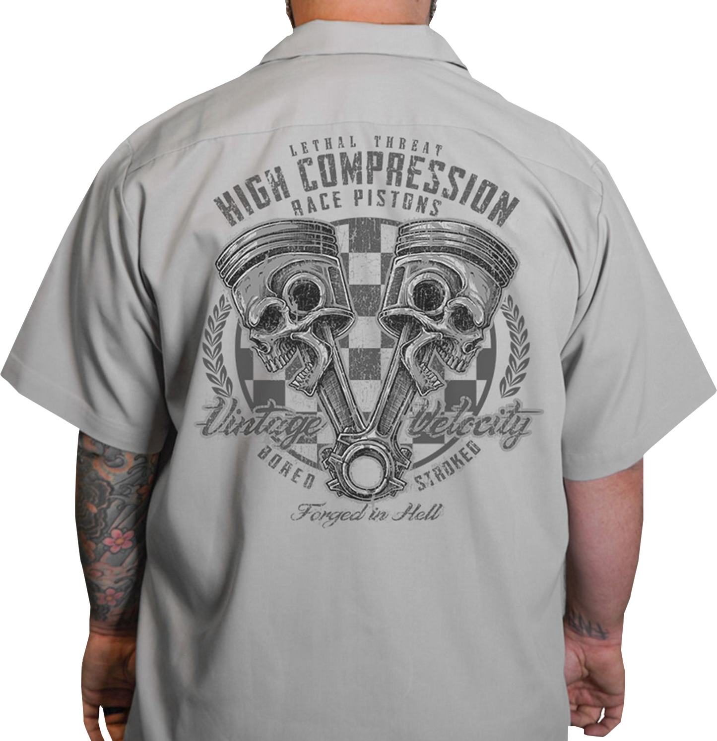 LETHAL THREAT High Compression Pistons Shop Shirt - Gray - 3XL DG60163XXXL