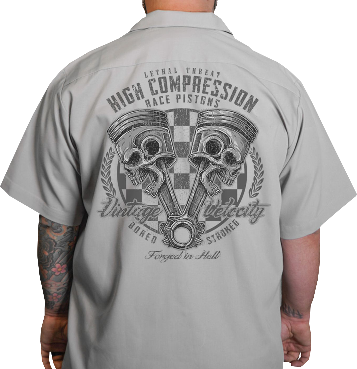 LETHAL THREAT High Compression Pistons Shop Shirt - Gray - 3XL DG60163XXXL