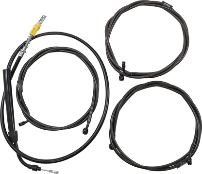 LA CHOPPERS Complete Midnight Braided Cable Kit - 12"-14" Handlebars - ABS - '21-'22 Touring LA-8058KT2-13M