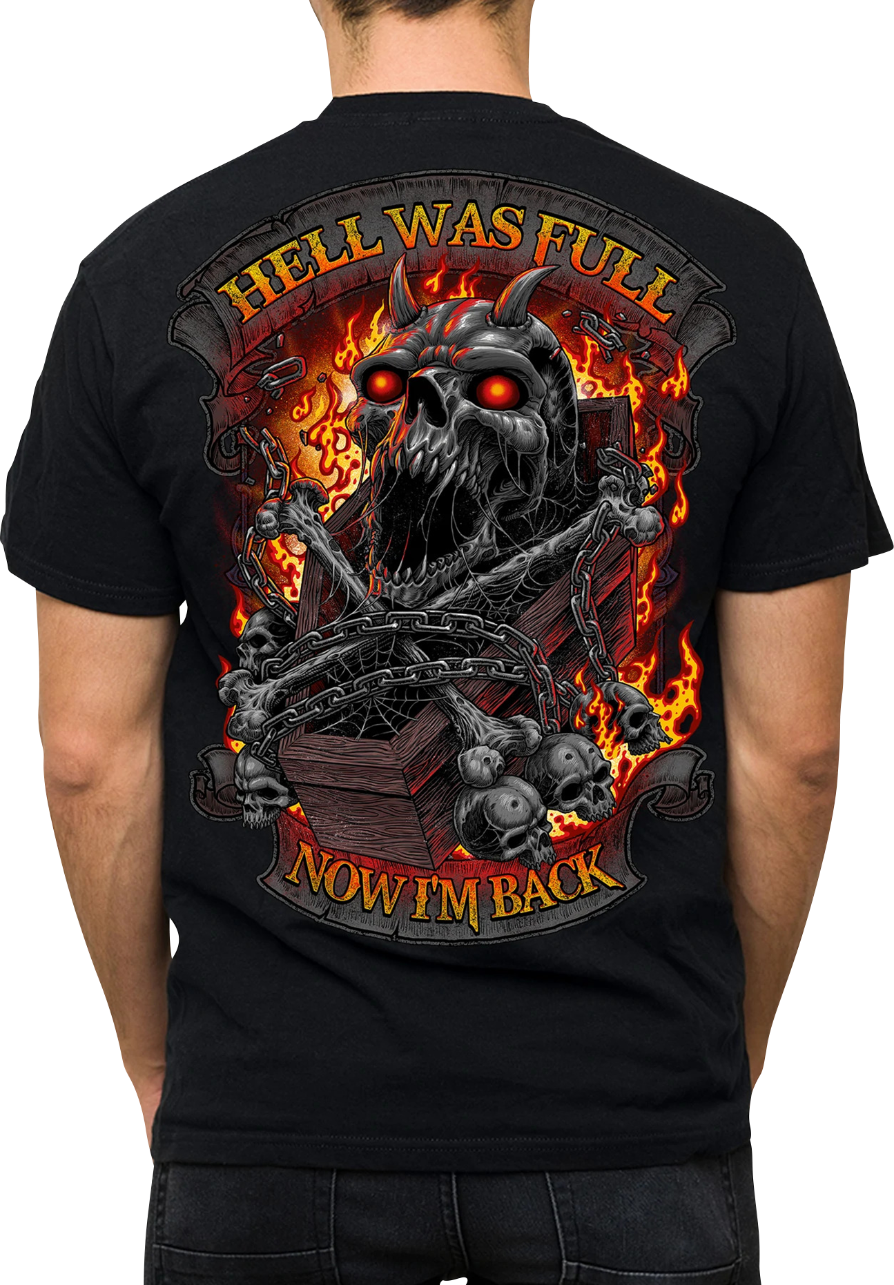LETHAL THREAT Hell Was Full T-Shirt - Black - Large LT20901L