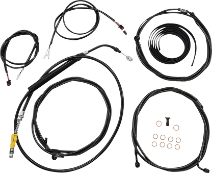 LA CHOPPERS Complete Plug-and-Play Cable Kit - 18" - 20" Handlebars - '21-'22 FLTR - ABS - Black LA-8058KT3-19B