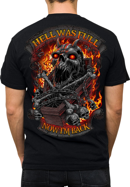 LETHAL THREAT Hell Was Full T-Shirt - Black - Medium LT20901M