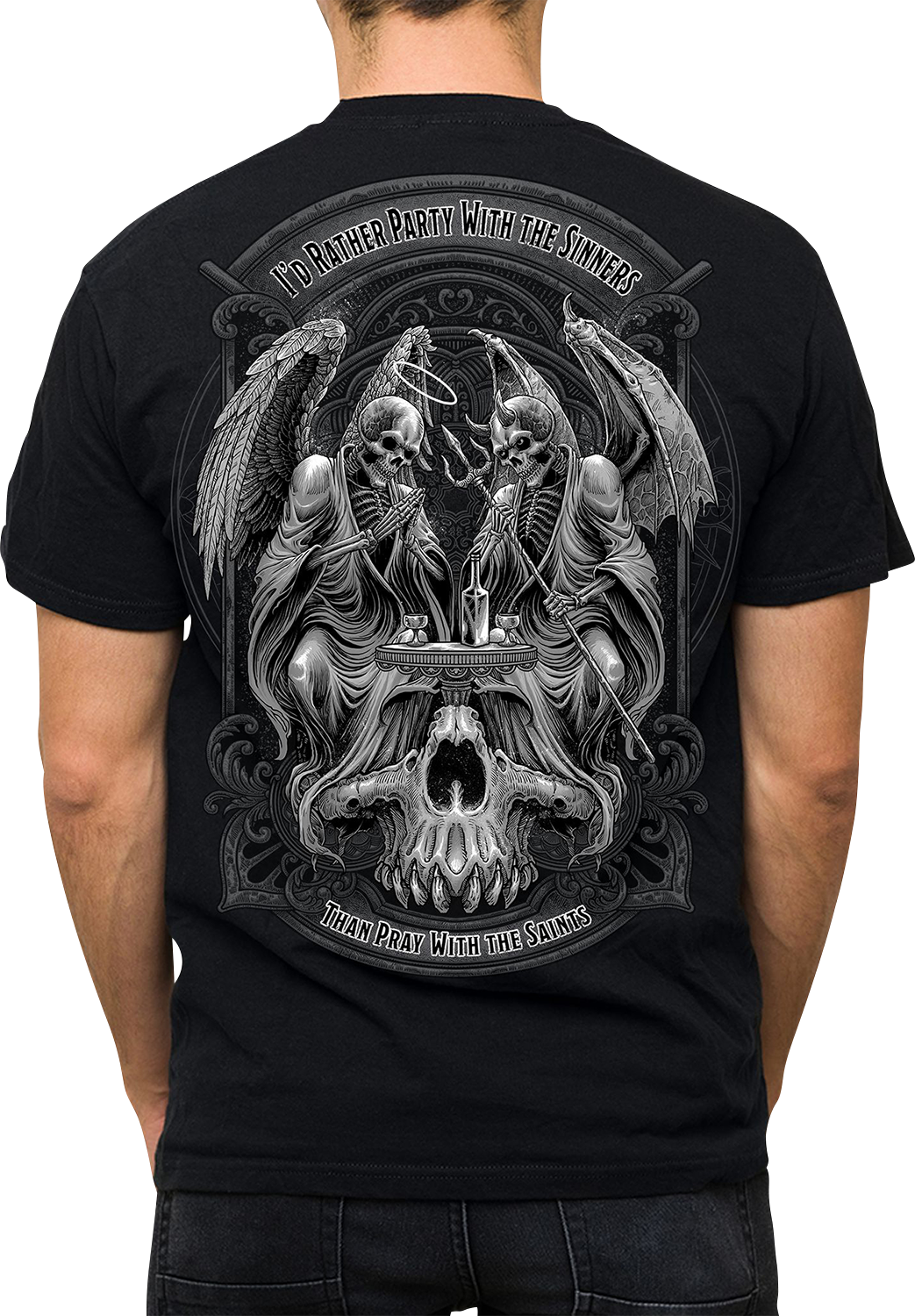 LETHAL THREAT Party with the Sinners T-Shirt - Black - XL LT20905XL
