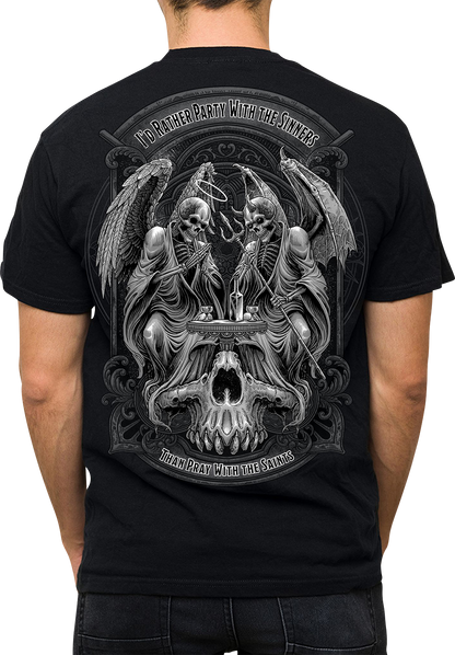 LETHAL THREAT Party with the Sinners T-Shirt - Black - XL LT20905XL