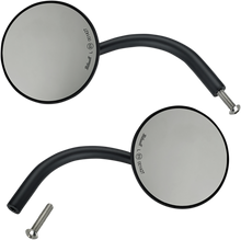 BILTWELL Mirrors - Utility - Side View - Round - Perch - Black - Pair 6503-400-132