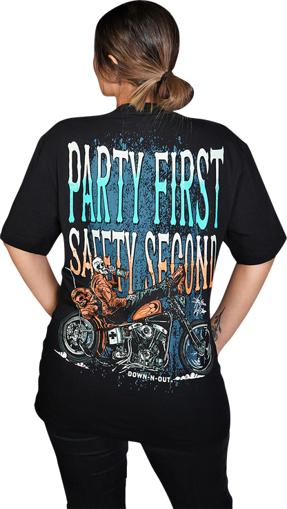 LETHAL THREAT Down-N-Out Party First Safety Second - Black - Large DT10043L