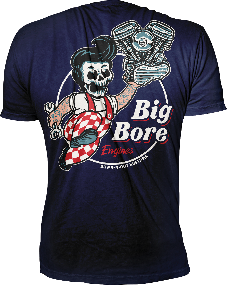 LETHAL THREAT Down-N-Out Big Bore T-Shirt - Navy - 3XL DT10048XXXL