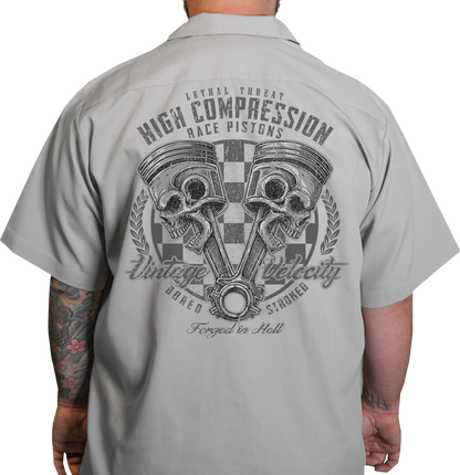 LETHAL THREAT High Compression Pistons Shop Shirt - Gray - Medium DG60163M