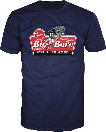 LETHAL THREAT Down-N-Out Big Bore T-Shirt - Navy - 2XL DT10048XXL