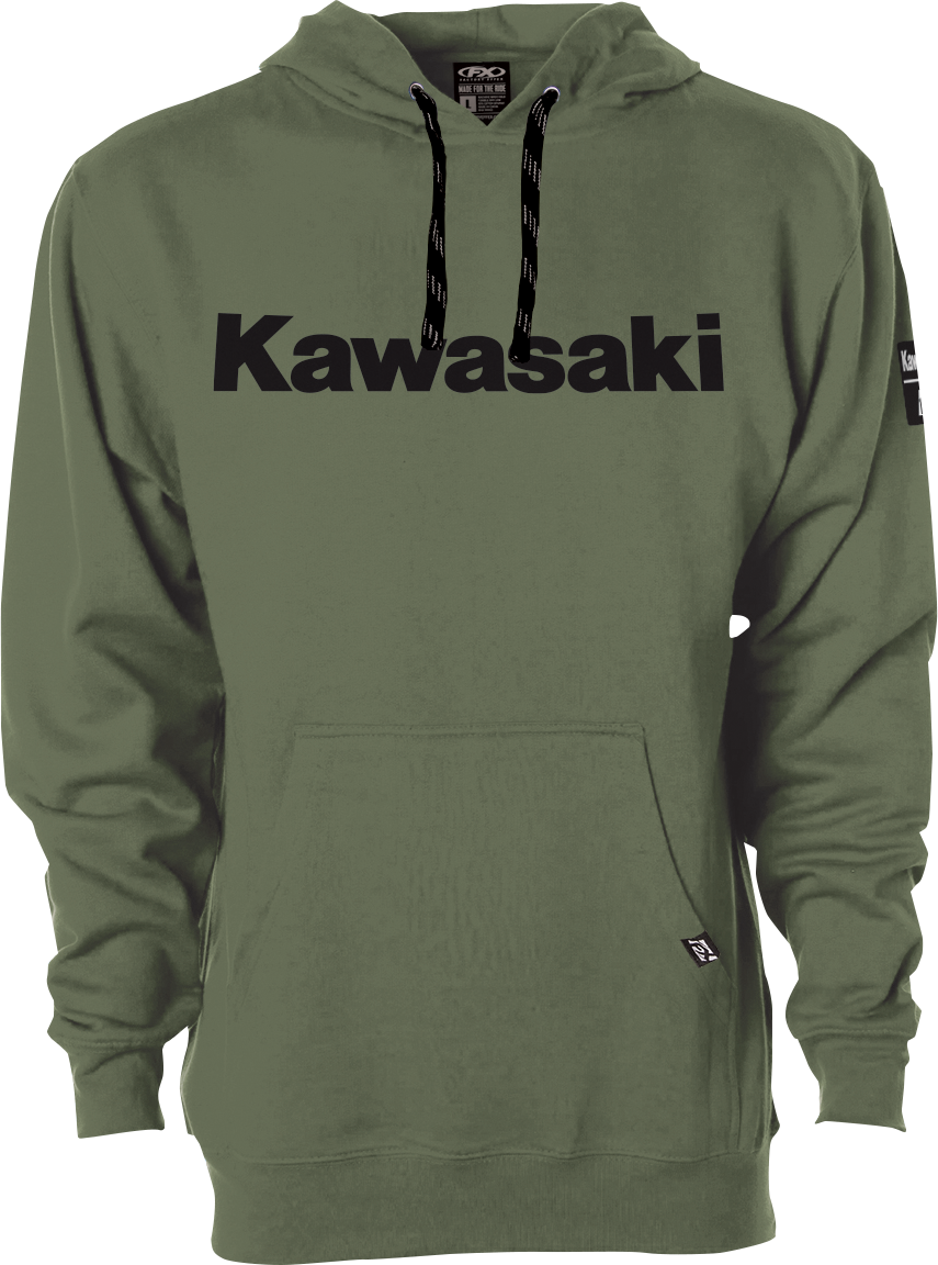 FACTORY EFFEX Kawasaki Squad Pullover Hoodie - Army Green - Medium 26-88102