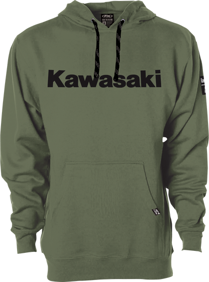FACTORY EFFEX Kawasaki Squad Pullover Hoodie - Army Green - Large 26-88104