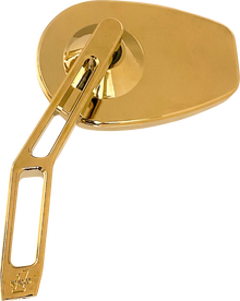 PRO-ONE PERF.MFG. Mirror - Micro w/V2 Cut-Out Stem - Oval - Gold - Left 102100TIN