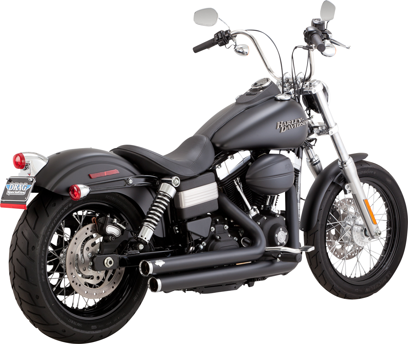 VANCE & HINES Big Shots Staggered Exhaust System - Black 47338