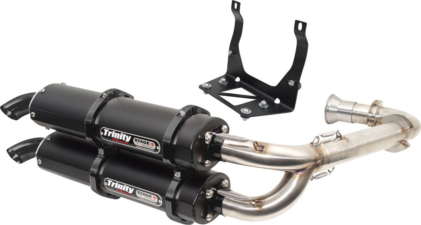 TRINITY RACING Stage 5 Dual Exhaust - Cerakote Black TR-4161D-C2