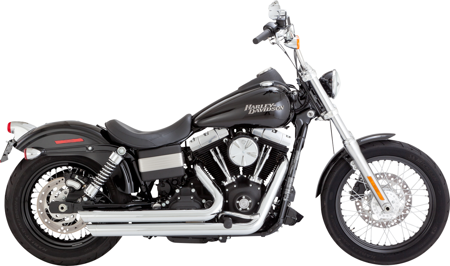 VANCE & HINES Big Shots Staggered Exhaust System - Chrome 17338