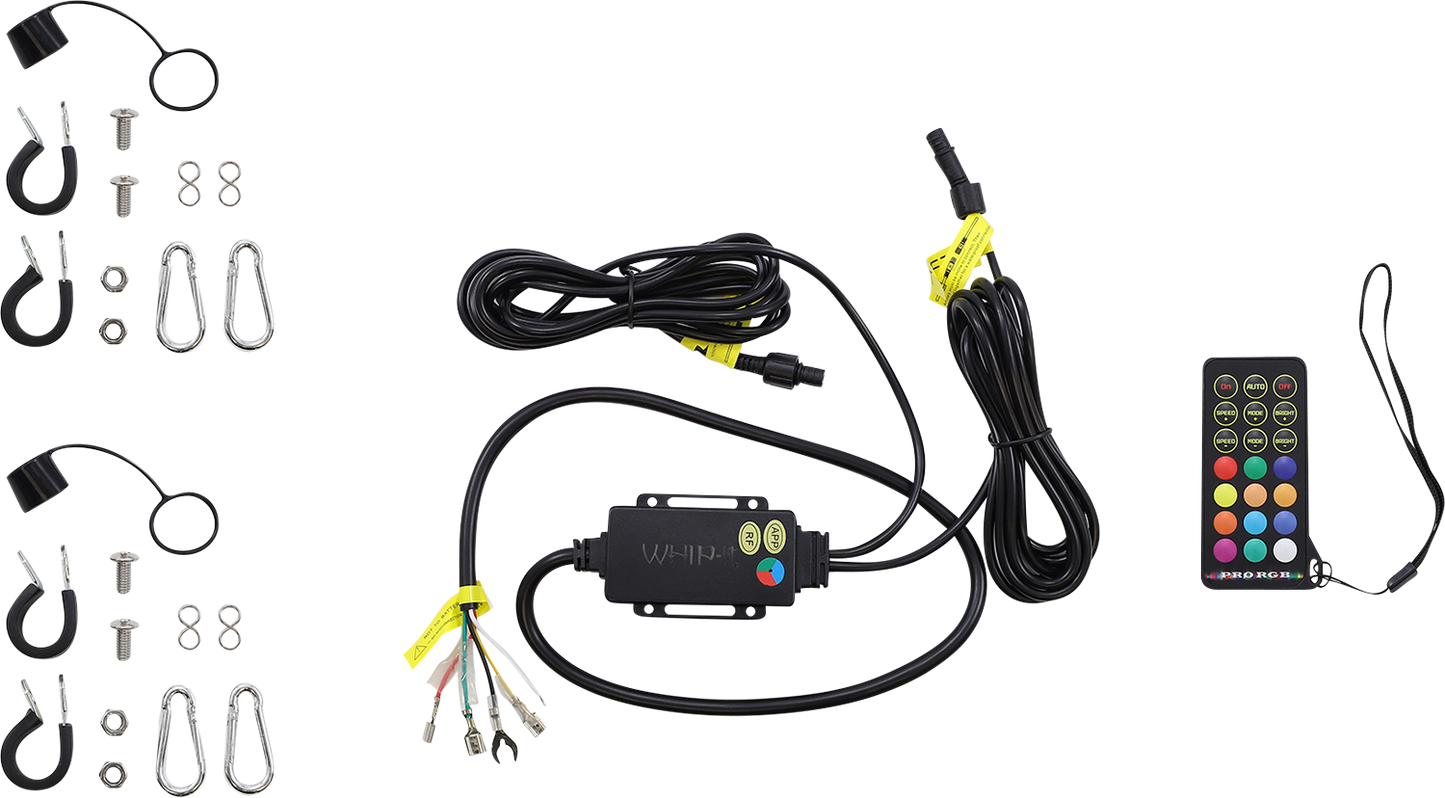 WHIPITLIGHTRODS 3' Light Rod Whip - Bluetooth - Pair - Black SB-RGBBT-132