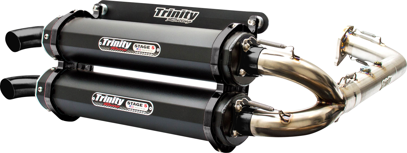 TRINITY RACING Stage 5 Dual Exhaust - Cerakote Black TR-4153D-C2