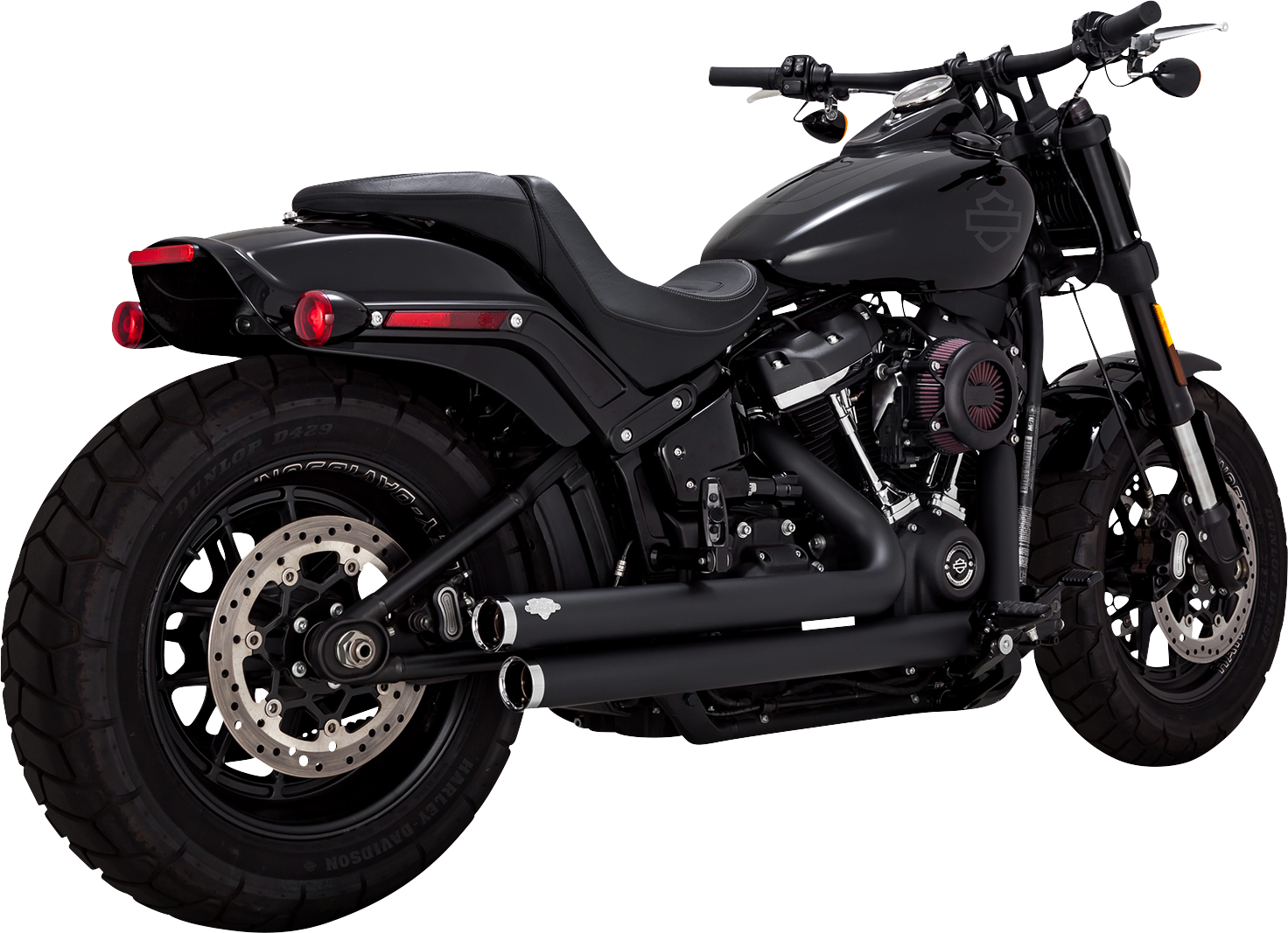 VANCE & HINES Big Shots Staggered Exhaust System - Black 47341