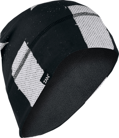 ZAN HEADGEAR SportFlex® Fleece Beanie - Black/White Flag WHLF091