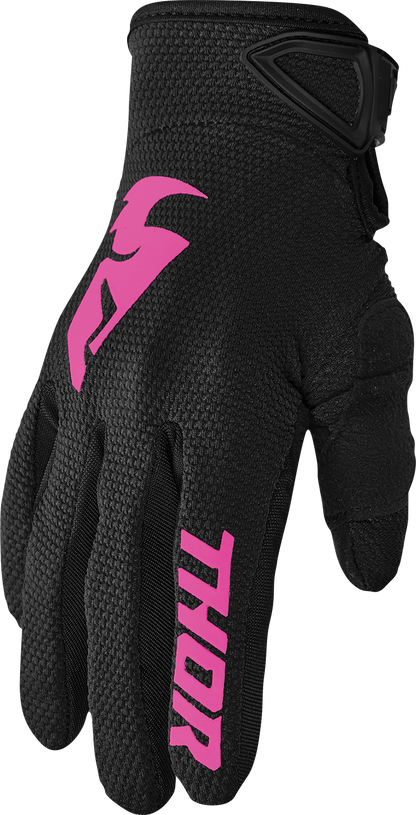 THOR Women's Sector Gloves - Black/Pink - Large 3331-0244