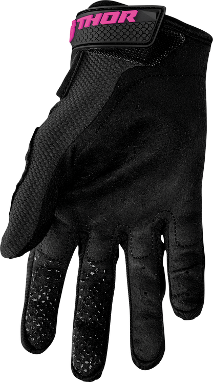THOR Women's Sector Gloves - Black/Pink - Large 3331-0244